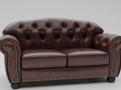 Antique Sofa Low-poly 3D model