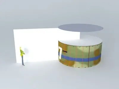 Painted Cylinder Free 3D model