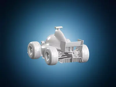 Chibi F1 Racing Car 3D print model