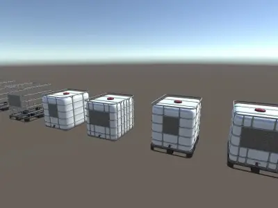 PBR IBC Containers Low-poly 3D model