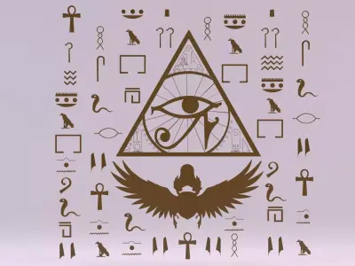 Egyptian Symbols - 028 Low-poly 3D model