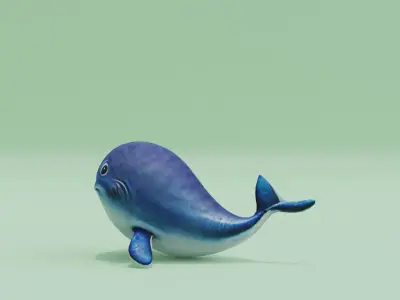 Baby Whale Cute Low-poly 3D model