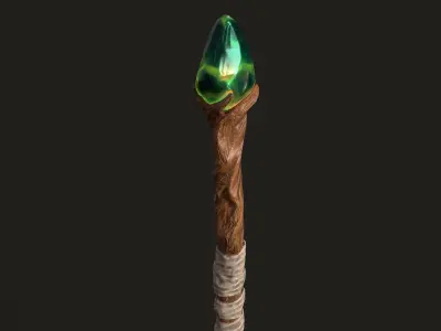 Staff 01 V2 Low-poly 3D model