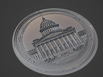 Building House Pendant Medallion 3D print model 17