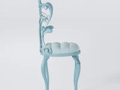 art nouveau style chair 3D model