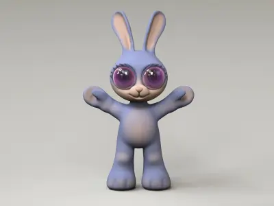 Rabbit cartoon 3d model Low-poly 3D model
