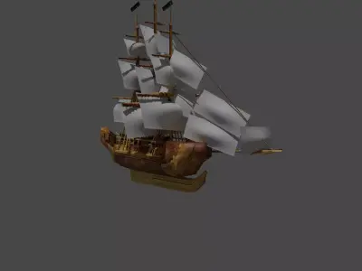 Sailboat Low-poly 3D model