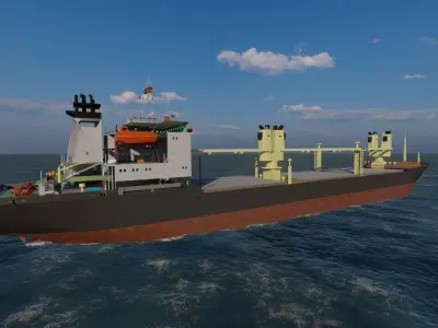 collection ships-Bulk carrier ship-tanker ship 3D model 2