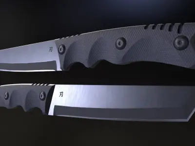 3D Tactical Tanto Knife - Game Ready PBR Asset Low-poly 3D model