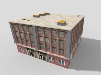 Industrial Building Low-poly 3D model shop