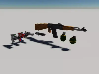 Gun Mini Pack  1 Free low-poly 3D model