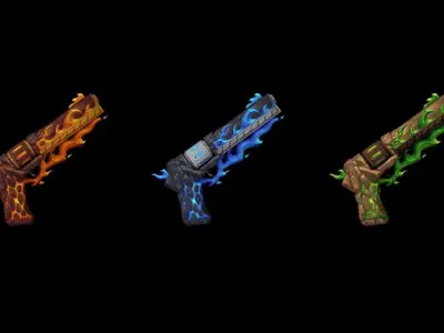 Flame Gun Low-poly 3D model