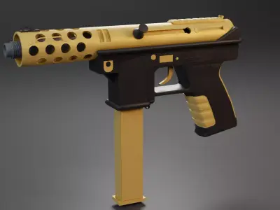 Tec - 9 pistol PBR gameready Low-poly 3D model