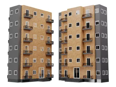 Residential Building Low-poly 3D model purchase