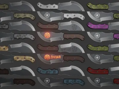 Stylized Military Knife Low-poly 3D model buy