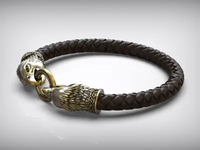Eagle Head Antique Cord Bracelet 3D print model