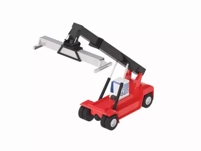 Container Reach Stacker DRT450 Simplified Low-poly 3D model