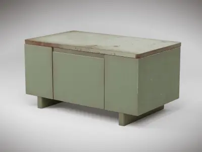 Old Metal Desk Free 3D model