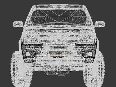 Toyota Hilux offroad cab pickup 4x4 Low-poly 3D model
