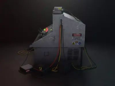 Control Console or Terminal Low-poly 3D model