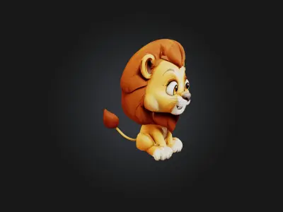 Cartoon Lion 3D model