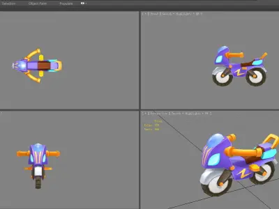 Cartoon motorcycle toy Low-poly 3D model