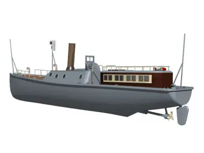 Japanese Navy 15 meters launch 3D model