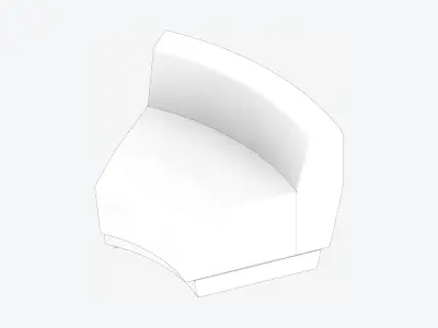 Seating - Contemporary - Blume - Extension - Back - Round Low-poly 3D model
