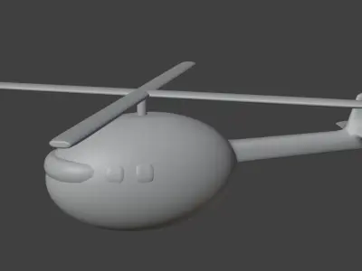 simple helicopter Low-poly 3D model