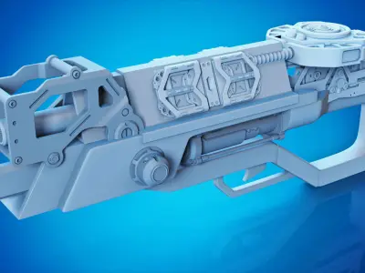 Cyberpunk SMG GUN Low-poly 3D model
