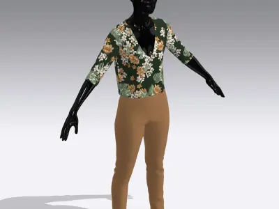 Female Cloth Dress Low-poly 3D model