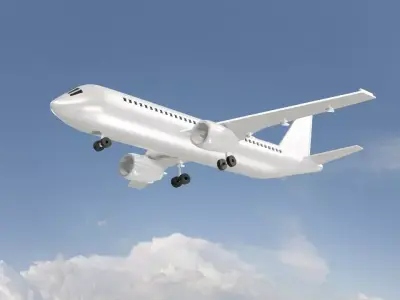 Commercial Airplane Model Low-poly 3D model