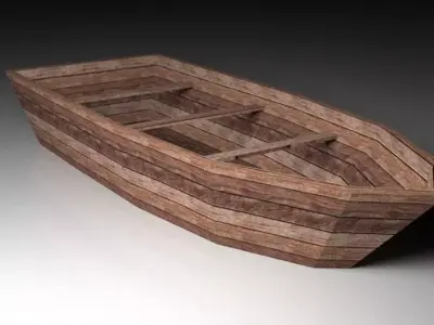 LowPoly textured boat Low-poly 3D model