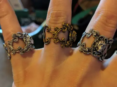 ornate skull ring 3D print model