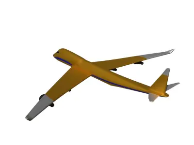 Low Poly Airliner airplane flying Low-poly 3D model