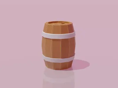 Wine Barrel Free low-poly 3D model