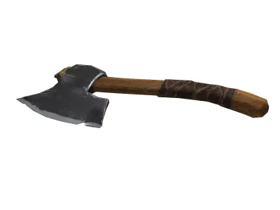 Wooden ax Low-poly 3D model
