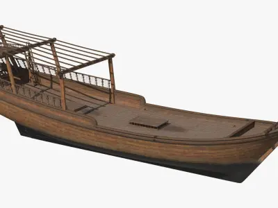Traditional Arabic Wooden Boat 3D model