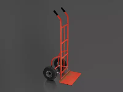 Two Wheels Cart Low-poly 3D model