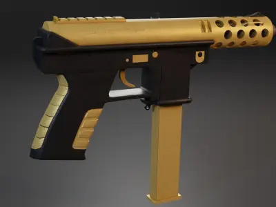 Tec - 9 pistol PBR gameready Low-poly 3D model