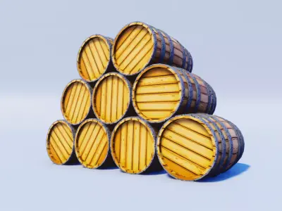 Cartoon Prop Essentials - Barrel Low-poly 3D model