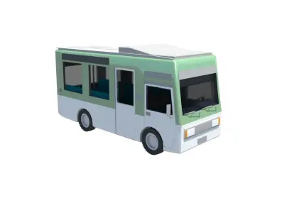 Mini Bus 16 - 18 seater Low-poly 3D model