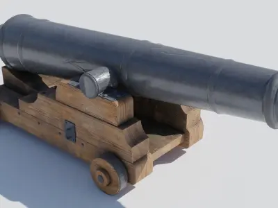 Pirate cannon Low-poly 3D model purchase