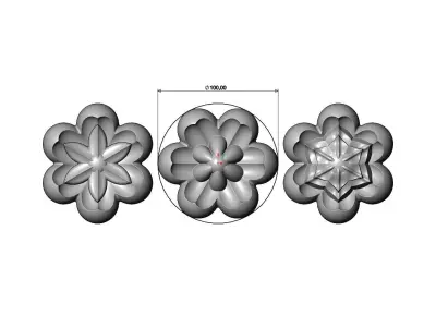 Florentine rosettes onlay relief miniset 3D print model