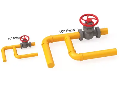  Valve With Gas Pipe 3D model