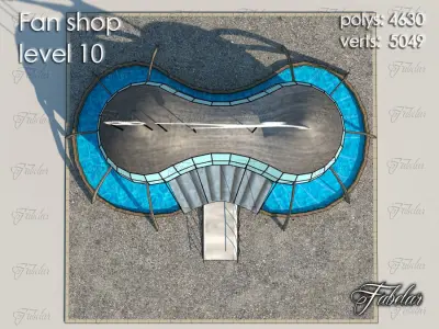 Fan Shop Low-poly 3D model 5
