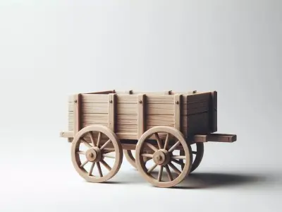 Wooden Cart 3D Printable Model 3D model