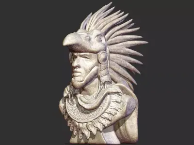 Aztec Warrior Bust 3D print model