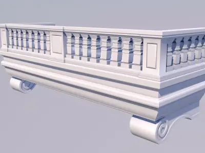 Balcony railing Free low-poly 3D model