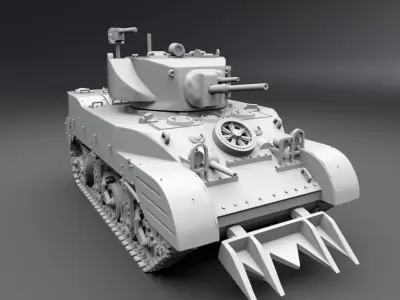 M5A1 Stuart Scale Model 3D print model